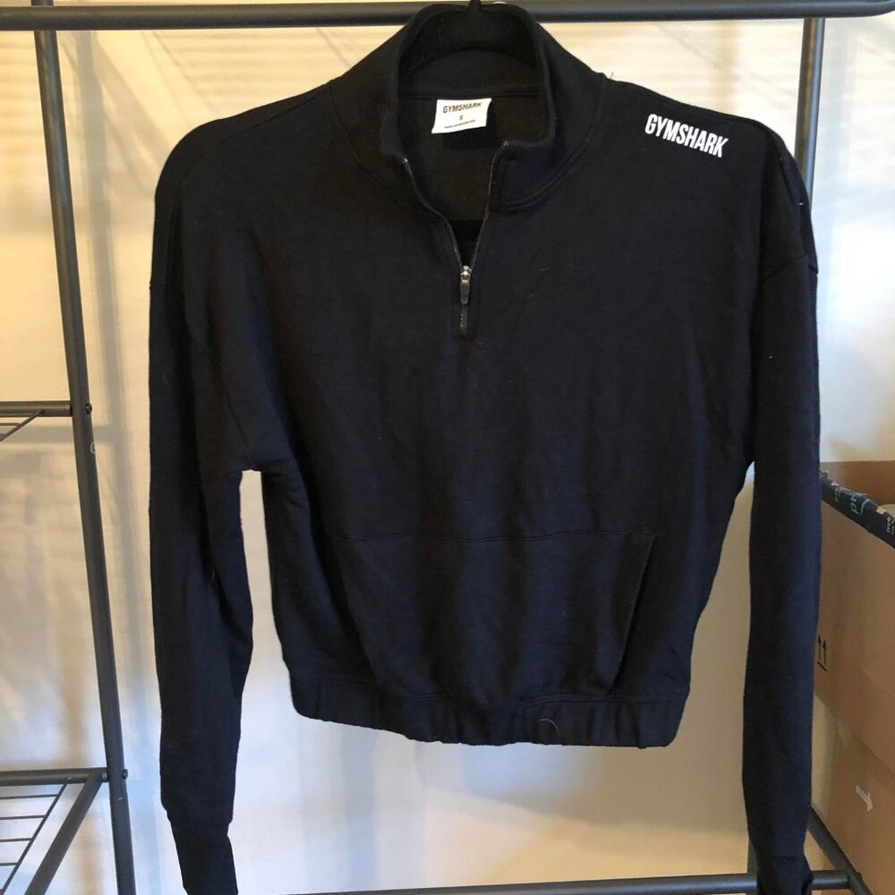 Worn once black Gymshark cropped athliesure jacket, black size Small